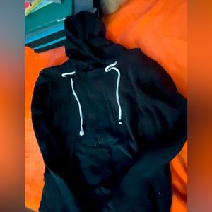 Black v-neck hoodie